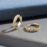 Boxed Diamond Hoops, 14K Gold Vermeil, 1 ct Lab Grown Diamond-6
