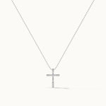 Medium Cross Diamond Necklace, Sterling Silver, 1/5 ct Lab Grown Diamond-3