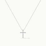 Medium Cross Diamond Necklace, Sterling Silver, 1/5 ct Lab Grown Diamond-3
