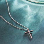 Medium Cross Diamond Necklace, Sterling Silver, 1/5 ct Lab Grown Diamond-6