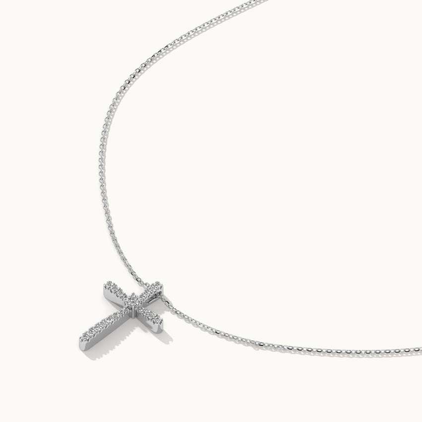 Medium Cross Diamond Necklace