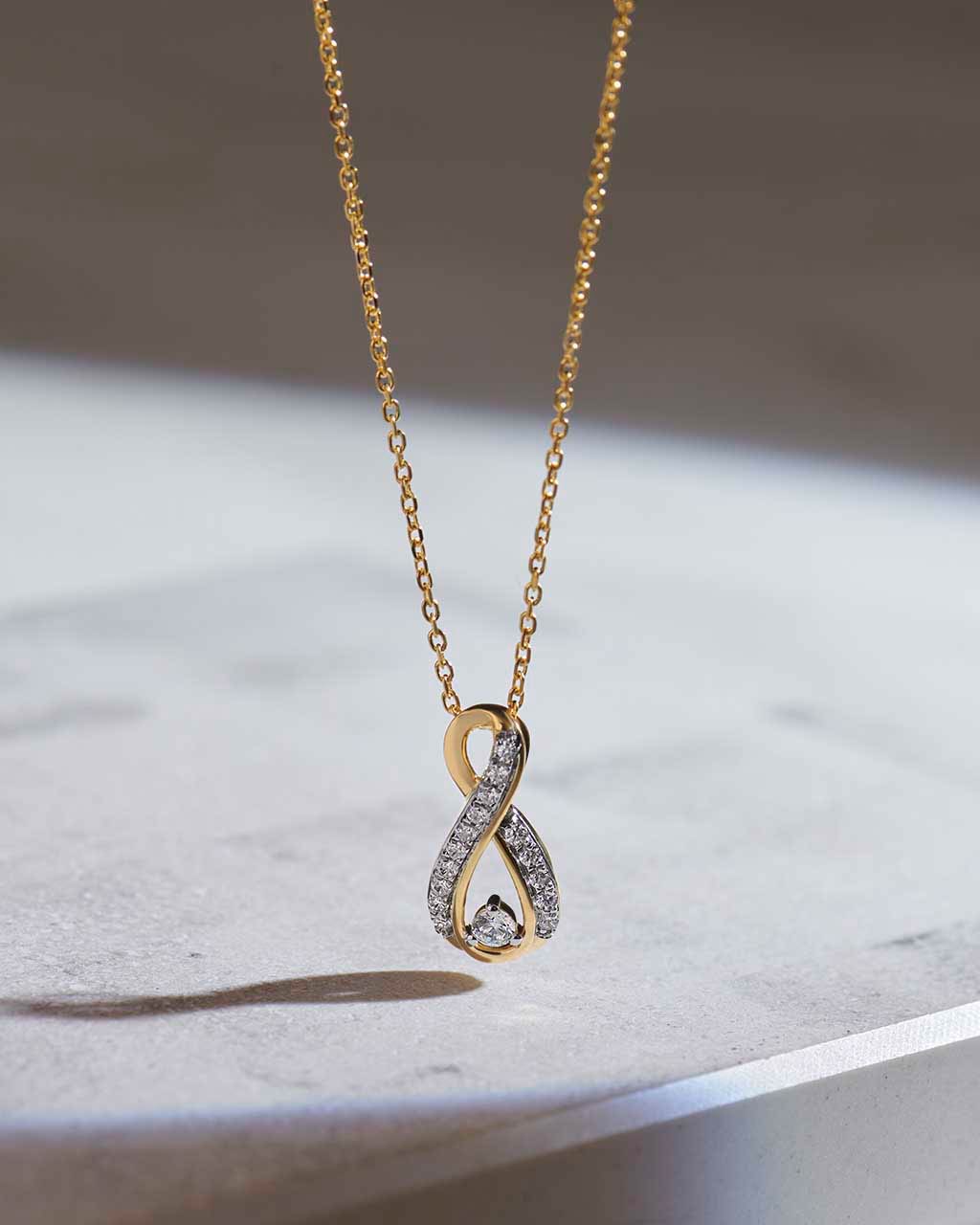 Infinity Diamond Necklace, 14K Solid Gold, 1/5 ct Lab Grown Diamond-6