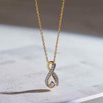 Infinity Diamond Necklace, 14K Solid Gold, 1/5 ct Lab Grown Diamond-6