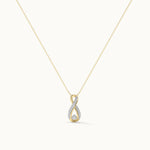 Infinity Diamond Necklace, 14K Solid Gold, 1/5 ct Lab Grown Diamond-3