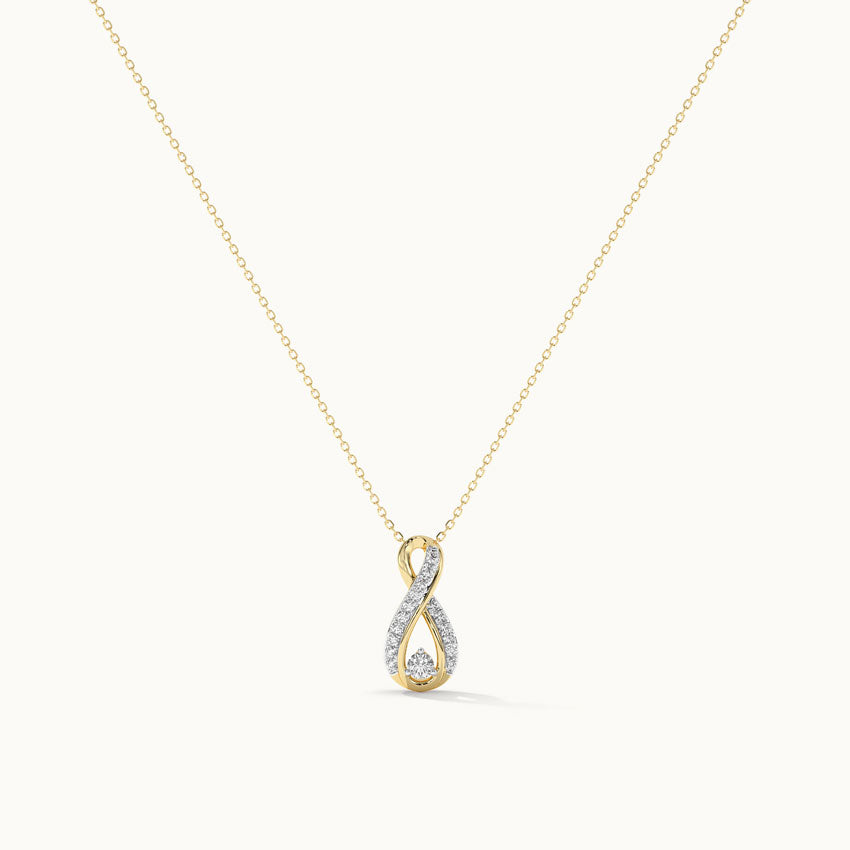 Infinity Diamond Necklace, 14K Solid Gold, 1/5 ct Lab Grown Diamond-3