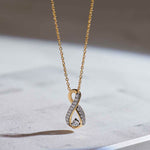 Infinity Diamond Necklace, 14K Gold Vermeil, 1/5 ct Lab Grown Diamond-6