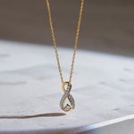 Infinity Diamond Necklace, 14K Solid Gold, 1/5 ct Lab Grown Diamond-1