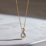 Infinity Diamond Necklace, 14K Solid Gold, 1/5 ct Lab Grown Diamond-1
