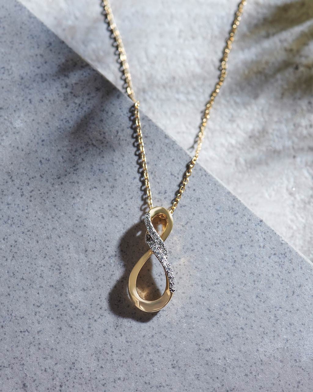Vertical Infinity Diamond Necklace|14K Gold Vermeil Lab Grown