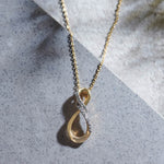 Vertical Infinity Diamond Necklace, 14K Solid Gold, 1/8 ct Lab Grown Diamond-6