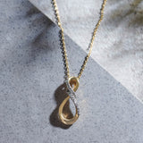 Vertical Infinity Diamond Necklace, 14K Solid Gold, 1/8 ct Lab Grown Diamond-6