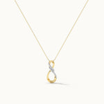 Vertical Infinity Diamond Necklace, 14K Solid Gold, 1/8 ct Lab Grown Diamond-3