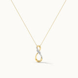 Vertical Infinity Diamond Necklace, 14K Solid Gold, 1/8 ct Lab Grown Diamond-3