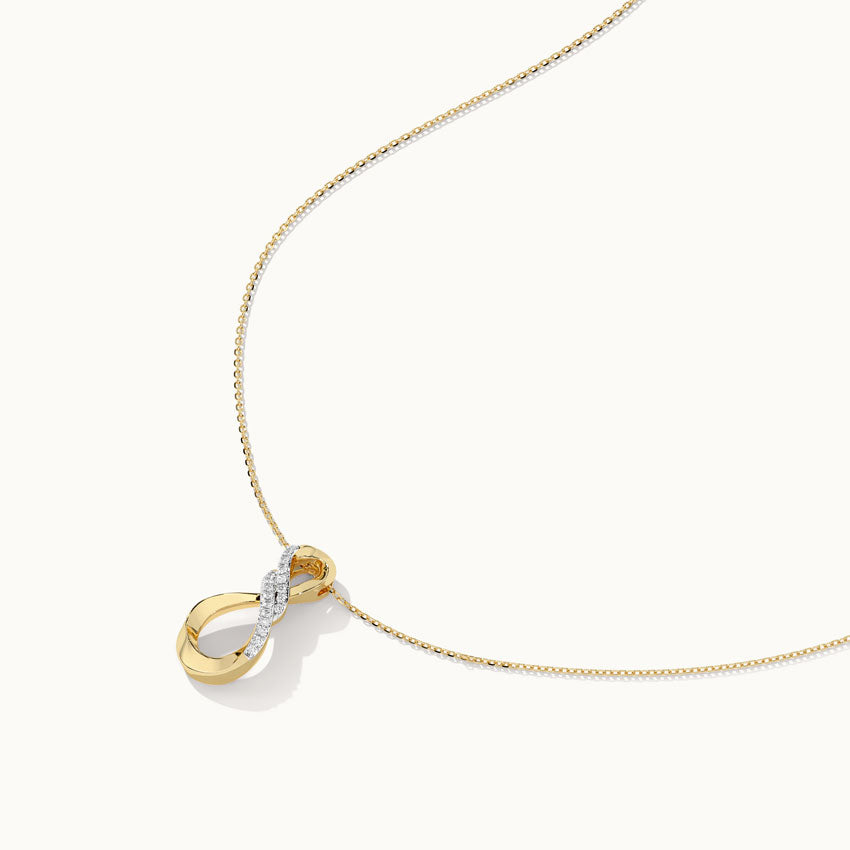 Vertical Infinity Diamond Necklace, 14K Gold Vermeil, 1/8 ct Lab Grown Diamond-7