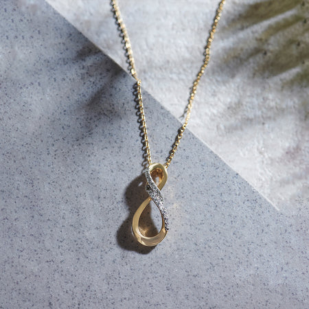 Endless Love Infinity Necklace with 0.23CT Diamonds in 18K