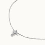 Small Cross Diamond Necklace, Sterling Silver, 1/20 ct Lab Grown Diamond-7