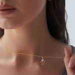 Hamsa Hand Diamond Necklace, 14K Gold Vermeil, 1/20 ct Lab Grown Diamond-2