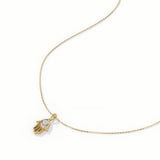 Hamsa Hand Diamond Necklace, 14K Gold Vermeil, 1/20 ct Lab Grown Diamond-7