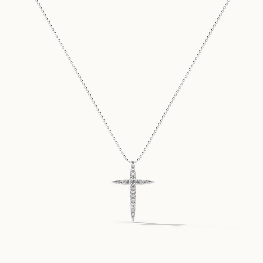 Sleek Cross Diamond Necklace