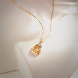 Heart Lock Diamond Necklace, 14K Gold Vermeil, 1/20 ct Lab Grown Diamond-4