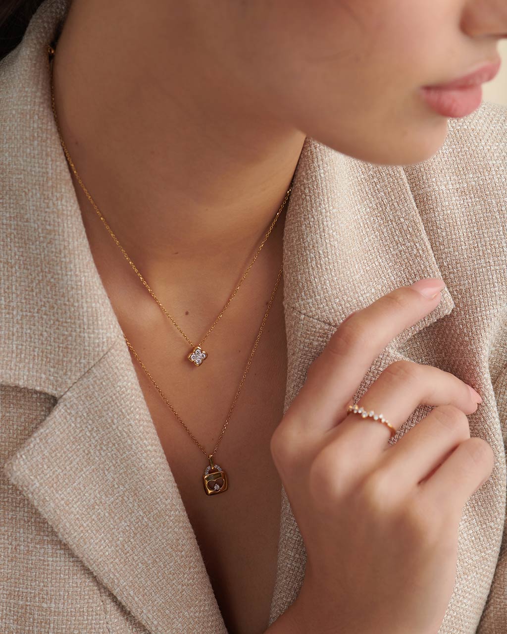 Heart Lock Diamond Necklace, 14K Gold Vermeil, 1/20 ct Lab Grown Diamond-5
