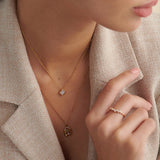 Heart Lock Diamond Necklace, 14K Gold Vermeil, 1/20 ct Lab Grown Diamond-5