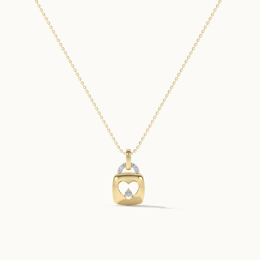 Heart Lock Diamond Necklace