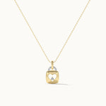 Heart Lock Diamond Necklace, 14K Gold Vermeil, 1/20 ct Lab Grown Diamond-2
