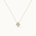 Floral Cluster Diamond Necklace, 14K Gold Vermeil, 1/4 ct Lab Grown Diamond-3