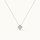 Floral Cluster Diamond Necklace, 14K Gold Vermeil, 1/4 ct Lab Grown Diamond-3
