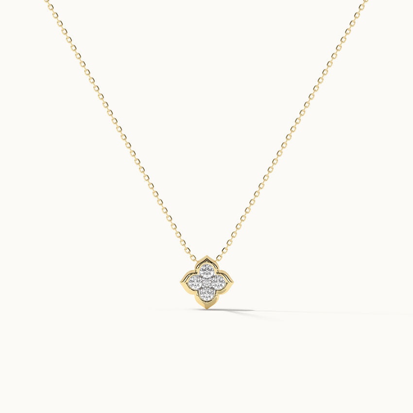 Floral Cluster Diamond Necklace