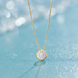 Round Cluster Dainty Diamond Necklace, 14K Gold Vermeil, 1/3 ct Lab Grown Diamond-1