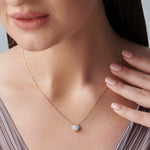 Round Cluster Dainty Diamond Necklace, 14K Gold Vermeil, 1/3 ct Lab Grown Diamond-5