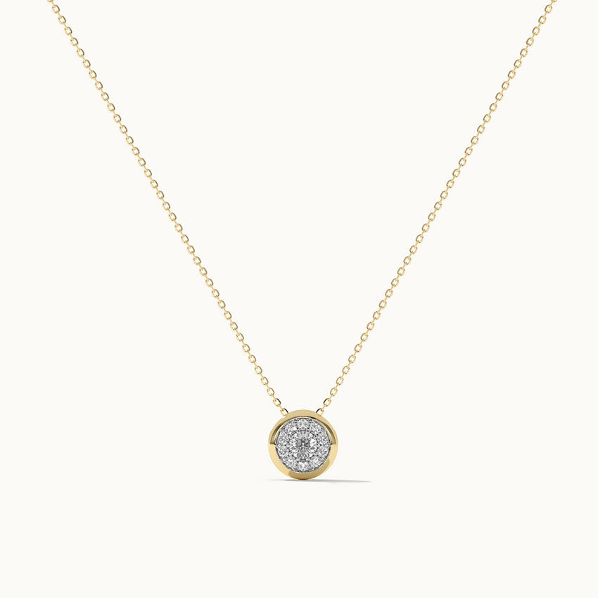 Round Cluster Dainty Diamond Necklace, 14K Gold Vermeil, 1/3 ct Lab Grown Diamond-3