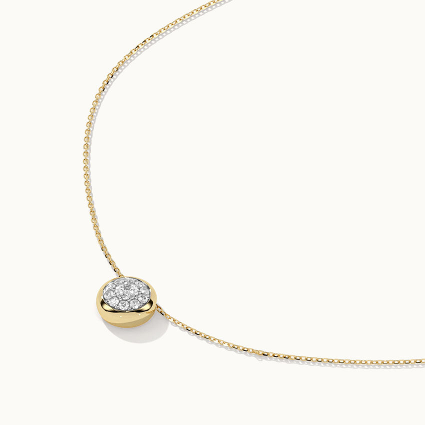 Round Cluster Dainty Diamond Necklace