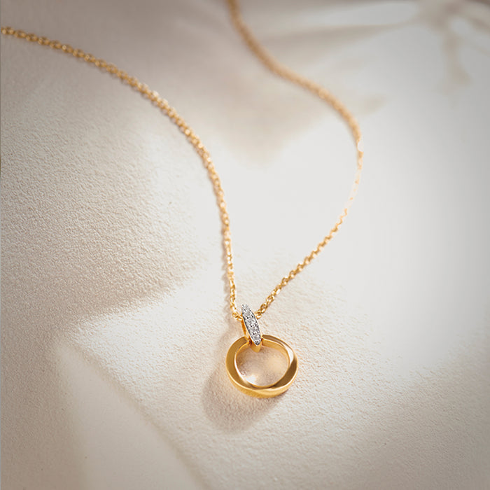 Twisted Loop Diamond Necklace, 14K Gold Vermeil, 1/20 ct Lab Grown Diamond-1
