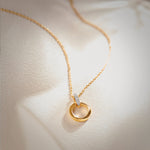 Twisted Loop Diamond Necklace, 14K Solid Gold, 1/20 ct Lab Grown Diamond-1