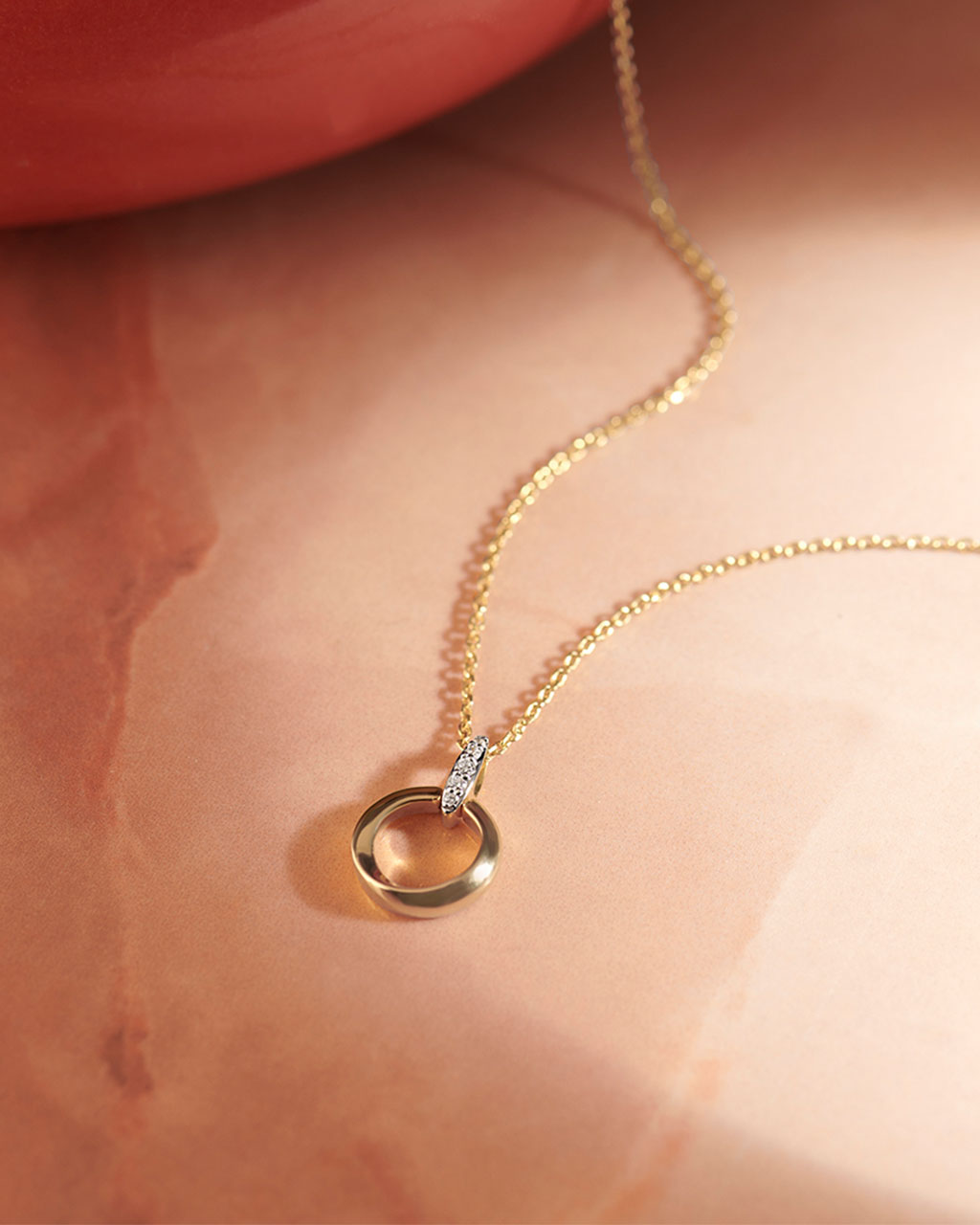 Twisted Loop Diamond Necklace, 14K Gold Vermeil, 1/20 ct Lab Grown Diamond-5