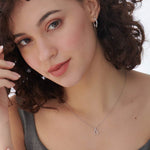 Wishbone Diamond Necklace, Sterling Silver, 1/8 ct Lab Grown Diamond-2