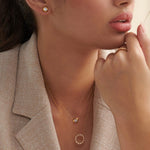 Twisted Round Diamond Necklace, 14K Solid Gold, 1/3 ct Lab Grown Diamond-2
