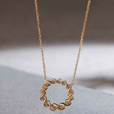 Twisted Round Diamond Necklace, 14K Solid Gold, 1/3 ct Lab Grown Diamond-6