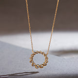 Twisted Round Diamond Necklace, 14K Gold Vermeil, 1/3 ct Lab Grown Diamond-1