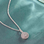 Round Cluster Diamond Necklace, Sterling Silver, 1/2 ct Lab Grown Diamond-6