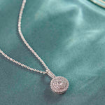 Round Cluster Diamond Necklace, 14K Solid Gold, 1/2 ct Lab Grown Diamond-6