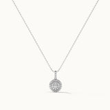 Round Cluster Diamond Necklace, Sterling Silver, 1/2 ct Lab Grown Diamond-3
