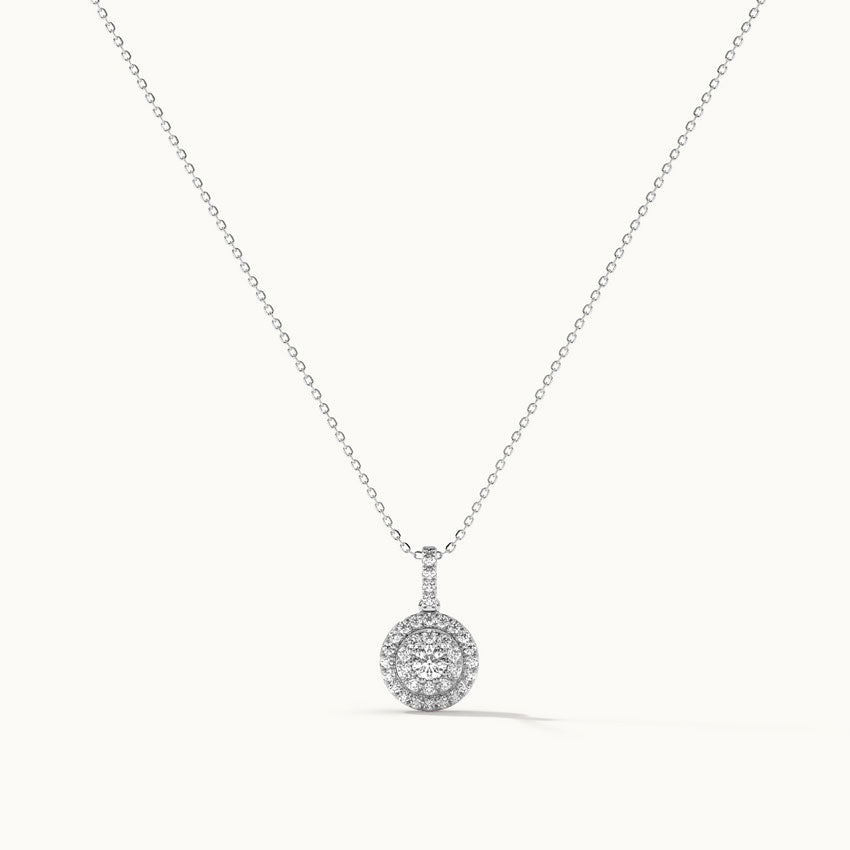 Round Cluster Diamond Necklace