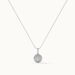 Round Cluster Diamond Necklace, 14K Solid Gold, 1/2 ct Lab Grown Diamond-3