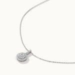 Round Cluster Diamond Necklace, Sterling Silver, 1/2 ct Lab Grown Diamond-7