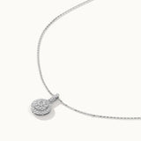 Round Cluster Diamond Necklace, Sterling Silver, 1/2 ct Lab Grown Diamond-7