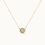 Twisted Round Opal Necklace, 14K Solid Gold-3